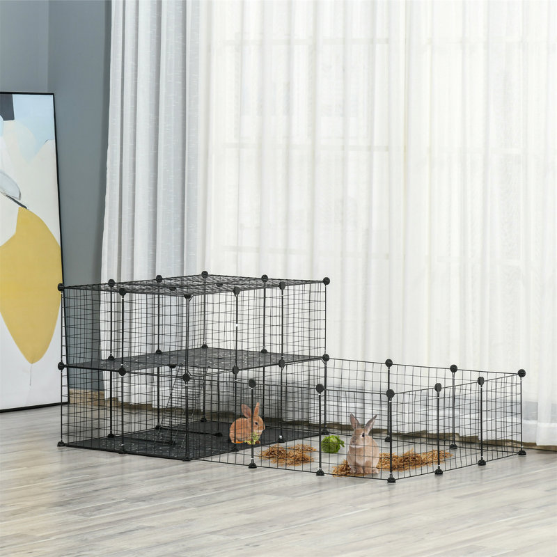 Tucker Murphy Pet 47 panel Pet Playpen Small Animal Playpen With Door Portable Wire Guinea Pig Playpen Totoro Playpen 14 Inches X 14 Inches. Wayfair